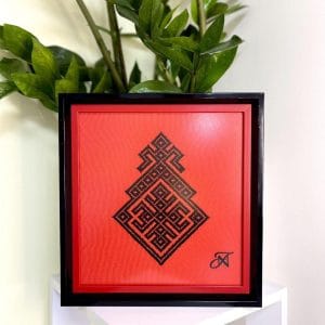 Картина-оберіг Tiferet-NF Макош 28×30 см червоний котон з вишивкою