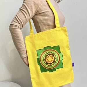 шопер з сакральним символом янтра кубери з бавовни