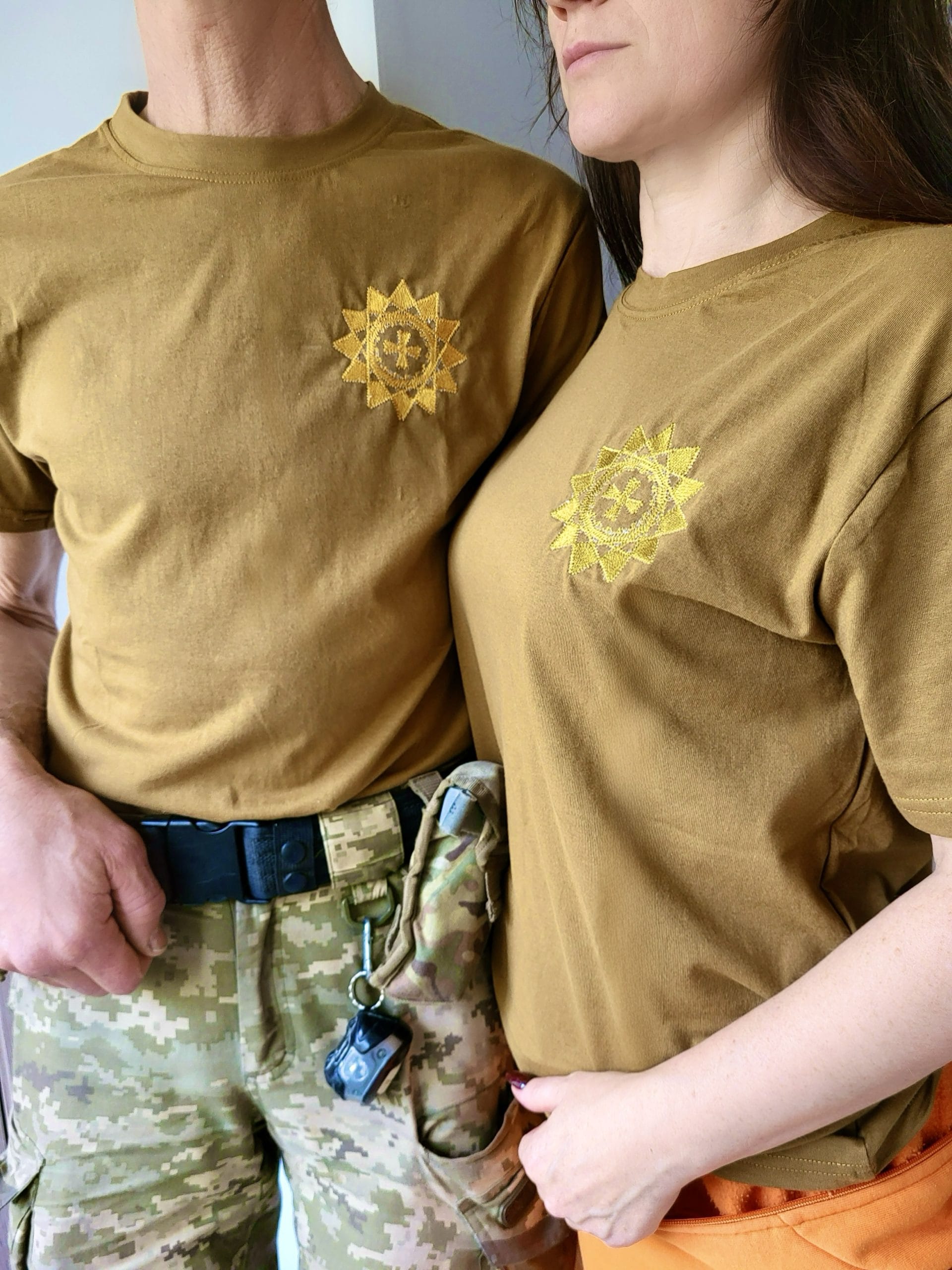 Футболка-оберіг Tiferet-NF з вишитим символом Зірка Ерцгамми колір кайот