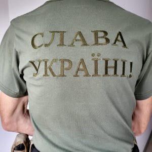 Футболка-оберіг Tiferet-NF з вишитим символом Валькірія зелена задня сторона