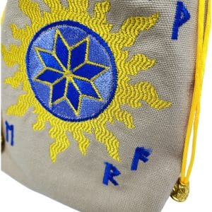 сакральний мішечок Вогняний Алатир бежевий ручна вишивка