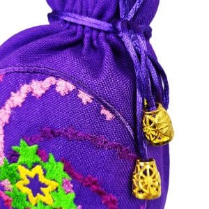 Темно-фіолетовий мішечок з мандалою Ріст і Здобуття для зберігання сакральних предметів